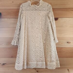 Vintage 1960's Elegant Cream Lace Dress